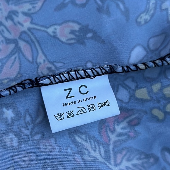 ZC Woman Elegant Floral High Low Dress in Blue Size S - Picture 14 of 15